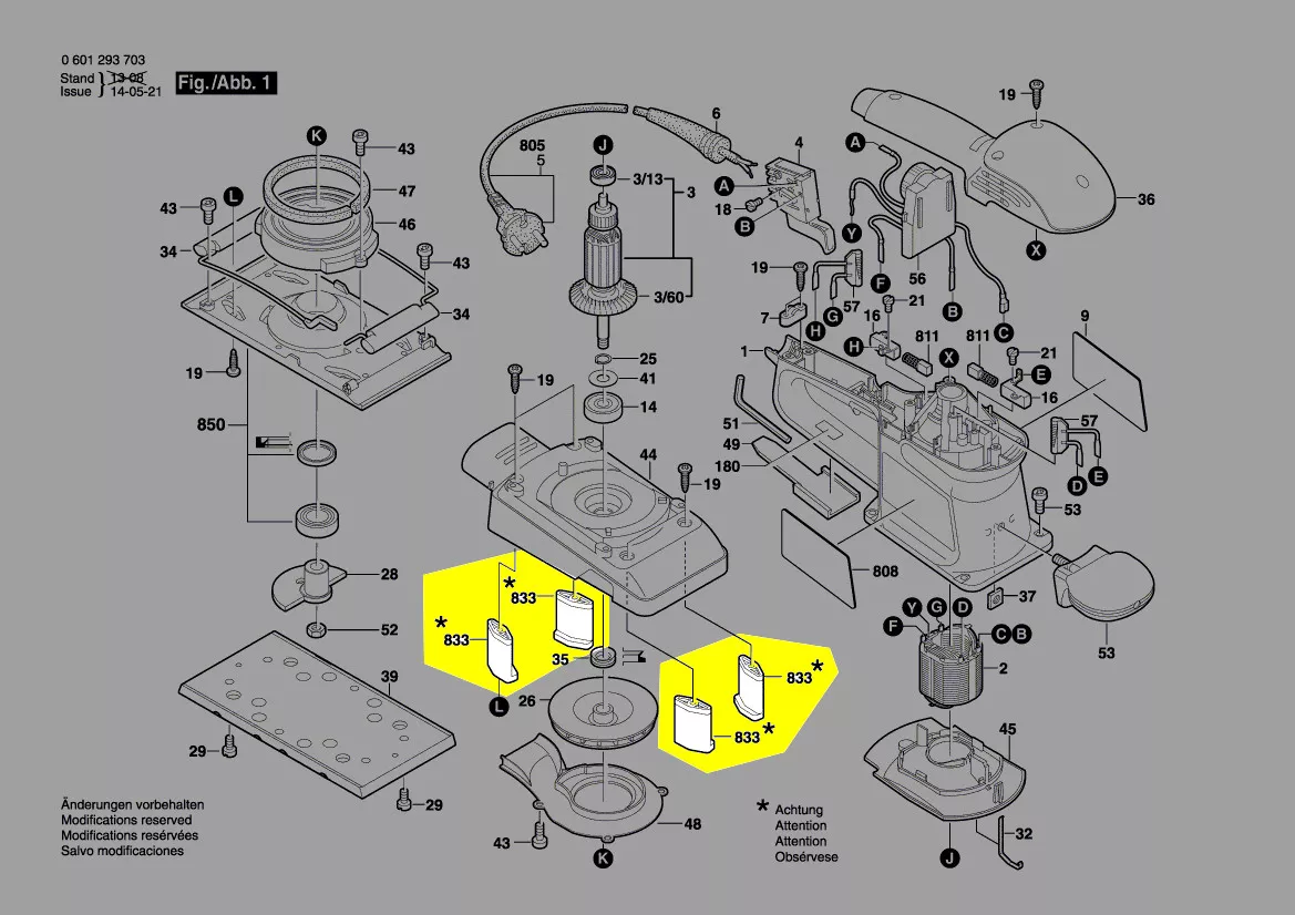 Pattes caoutchouc plateau ponçage GSS 280 AE Bosch